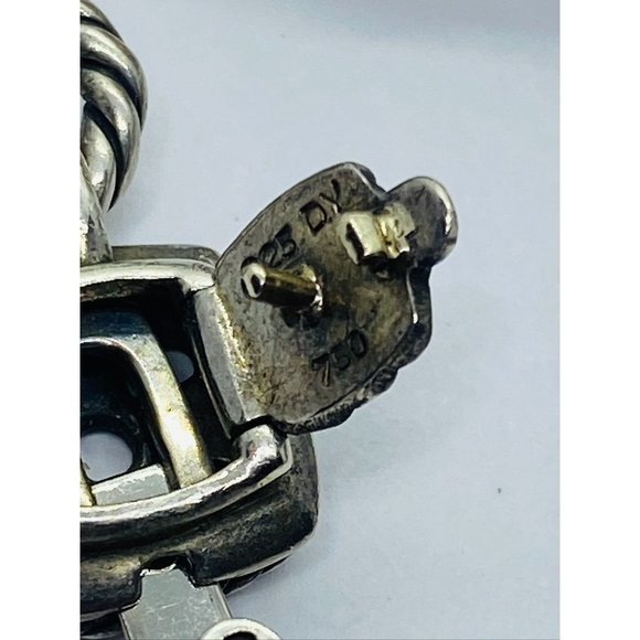 David Yurman Citrine Stones Albion Cable Bracelet Sterling 18K - Picture 10 of 13